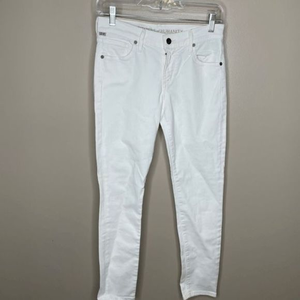 Citizens of Humanity White Thompson Medium Rise‎ Skinny Jeans
